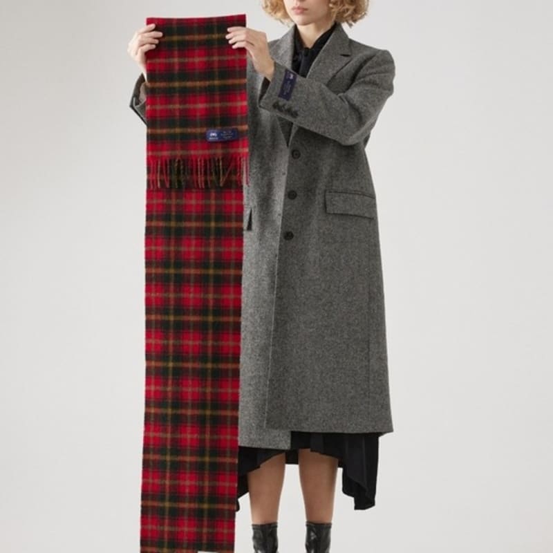 ABRAHAM MOON Merino Wool Muffler 25cm - Dark Maple