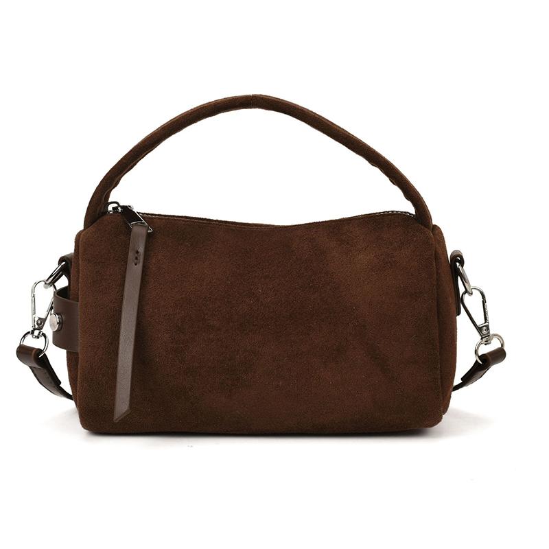 faux Suede Square Handbag for Women Zipper Shoulder Bag Casual Mini Crossbody Bag with Detachable Strap crossbody Pillow Bag