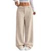 Pantaloni a Coste da Donna Larghi Comodi Casual Vita Elastica Gamba Dritta Con Tasche