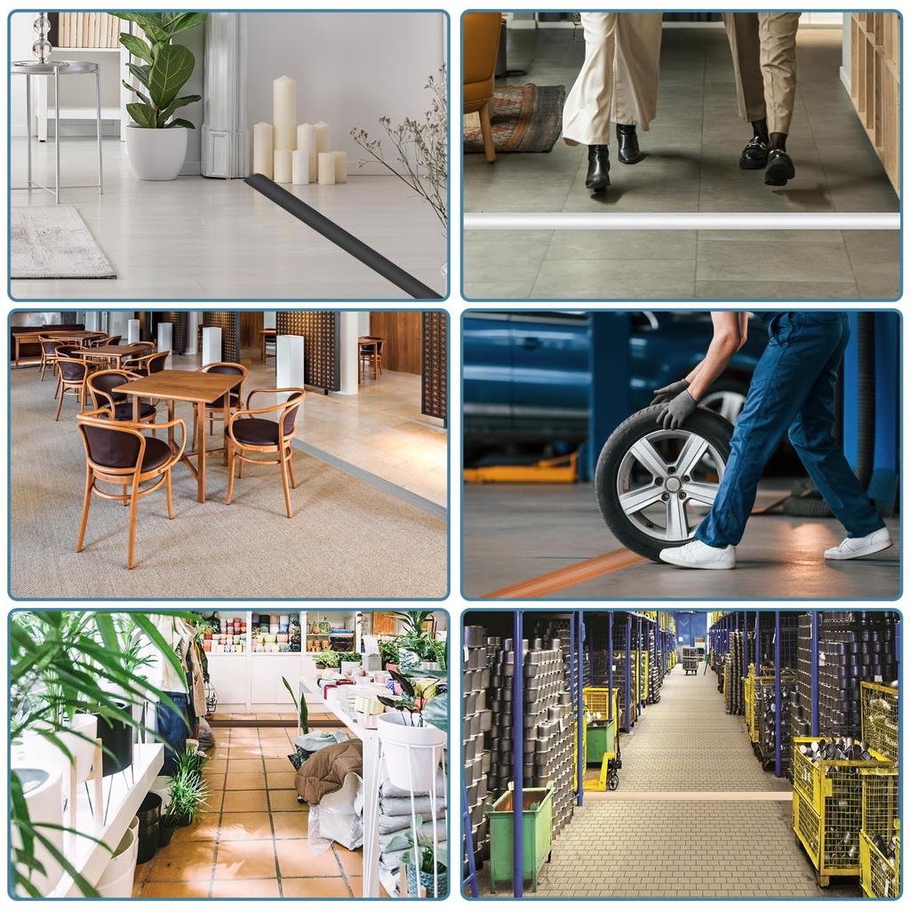 Floor Cord Cover, 3m Adhesive Cable Cover, Thin, Conceals Cables, and Conceals Cables, Suitable for Homes, Offices, Warehouses, and More, White Oak