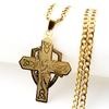Archanděl sv. Michael Chraň nás Štít Keltský Uzel Kříž Přívěsek Náhrdelník Nerezová Ocel Svatý Michael Amulet Řetízek Šperky