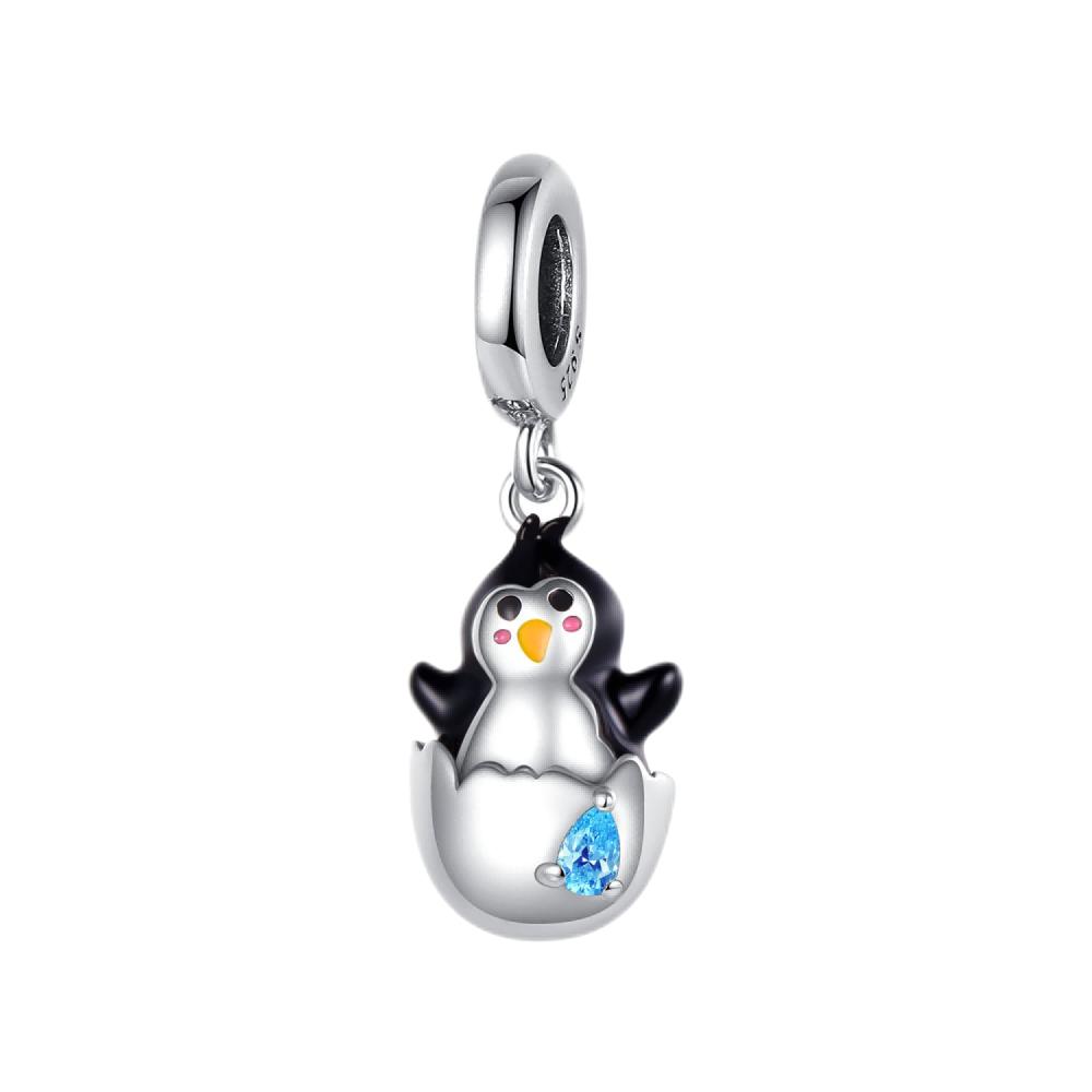 Colgante Familiar Cobre Cuentas Colgantes Adorable Pingüino Bebé Compatible Con Pulseras Colgantes de Cuentas Hazlo Tú Mismo Moda Auténtica Colgantes Para Joyería