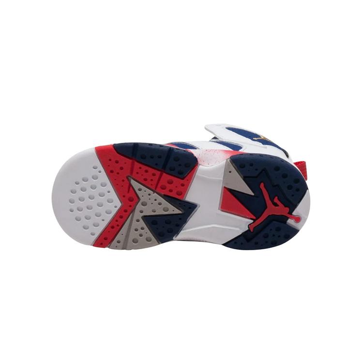 Jordan Air Jordan 7 Sweater High-Top Kleinkindschuhe Weiß Blau Säugling und Kleinkind 304772-133
