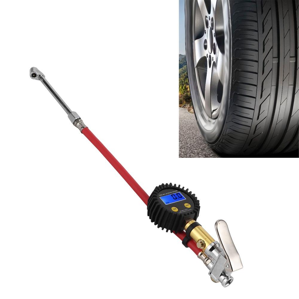 LCD Display Digital Tire Inflator 3-200PSI Range Digital Pressure Gauge  Tire Maintenance