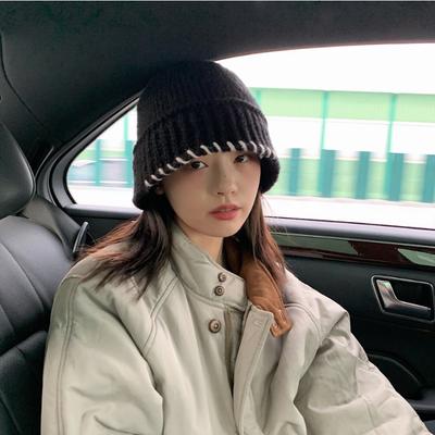 Korean Handmade Crochet Yarn Bucket Hat for Women In Autumn and Winter Retro Versatile Warm Fisherman Hat