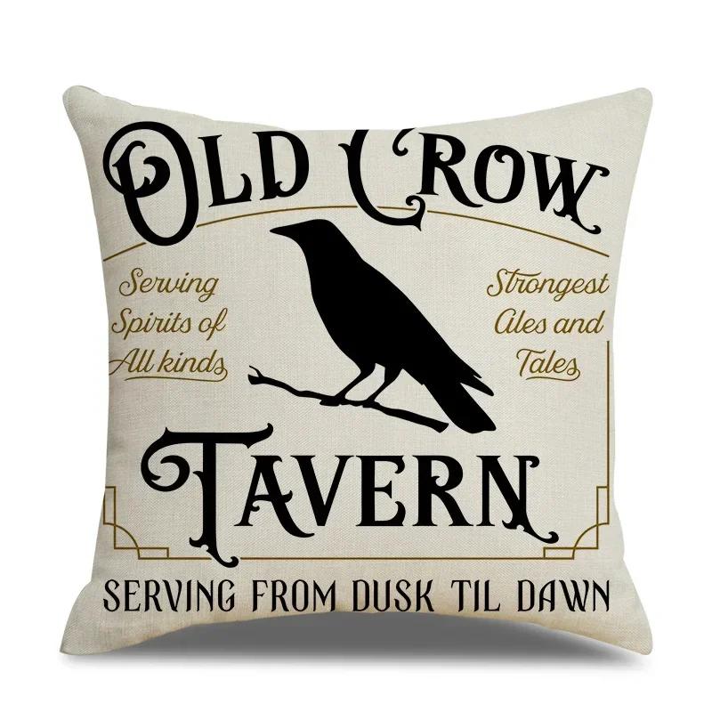 45x45cm Halloween Pillowcase Single Linen Pillowcase Waist Pillowcase for Living Room Sofa Car Home Decor