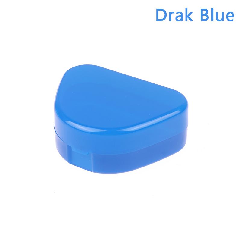 

Коробка для зубных протезов, контейнер для ортодонтических кап, пластиковый лоток, футляр для стоматологических приспособлений темно-синий