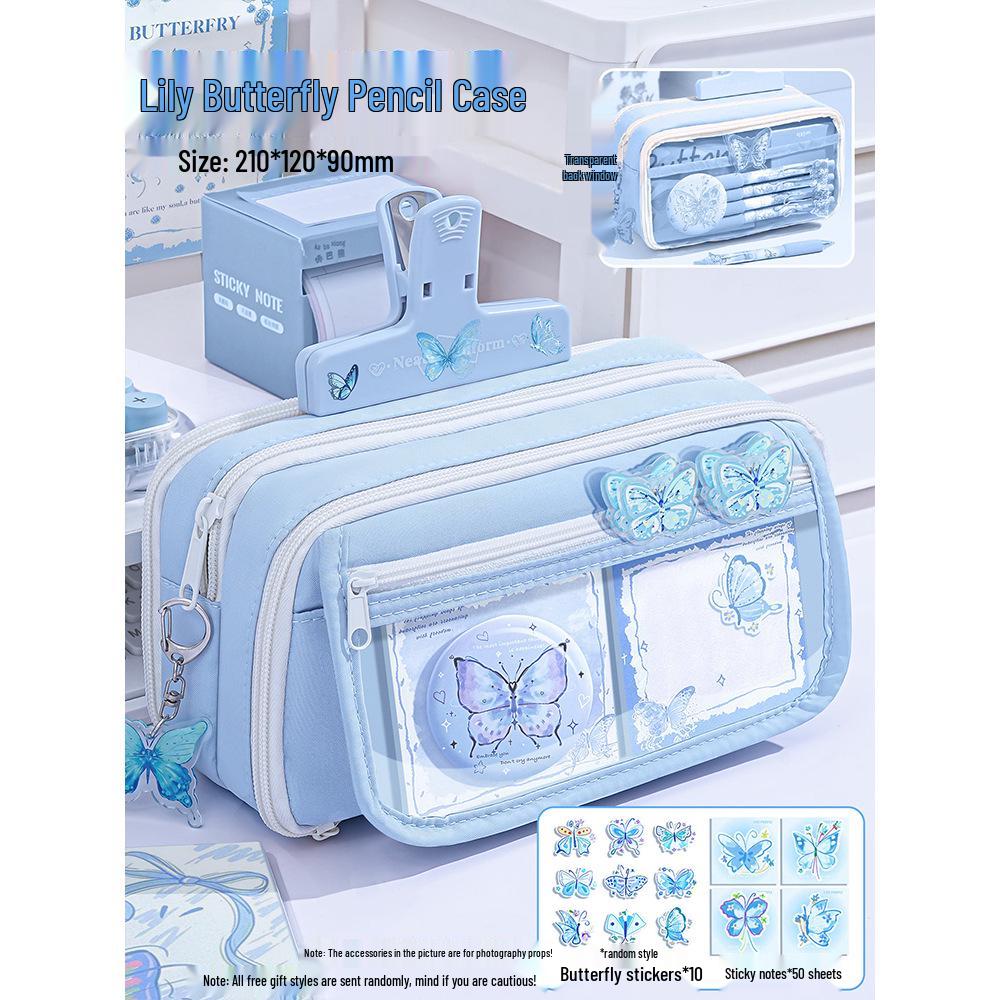 13-Layer Large Capacity Butterfly Pencil Case - 2026 Popular Student Gift Stationery Set
