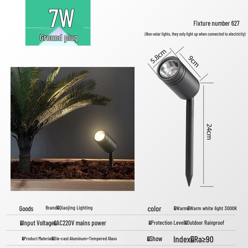 Waterproof Outdoor LED Spotlight for Trees and Gardens - Landscape Lawn Light with Ground Stake, 24V Floodlight