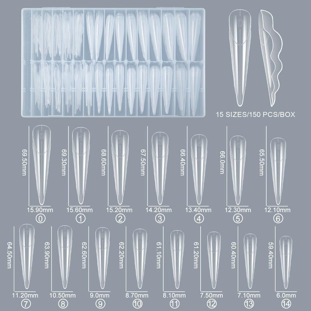 

150Pcs Reusable Butterfly Shape Nail Dual Forms Full Cover Dual Forms Nail Extension Forms Positioning Lines Nail Tips