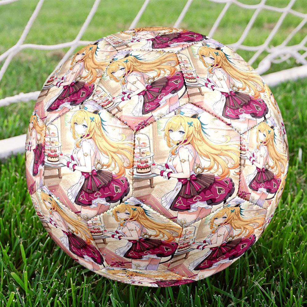 Genshin Impact Print Size 5 Soccer Ball, Standard Match Football for Sports Game and Team Practice, Ideal Gift for Soccer Fans