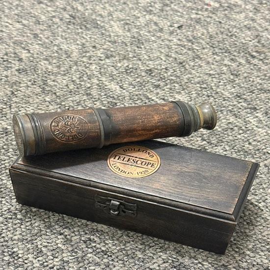 Marine Antique Telescope Maritime Nautical Brass and Leather Spyglass Home Decor