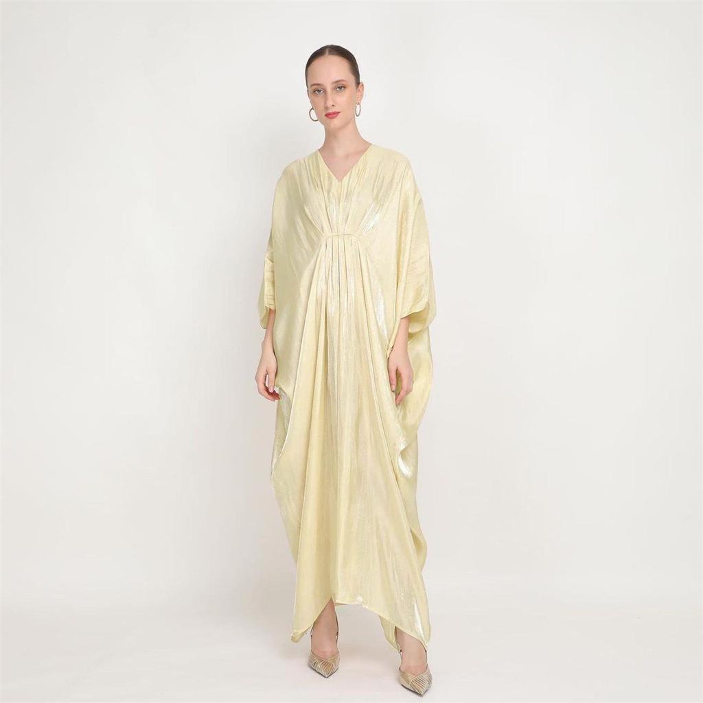 M218#8 Damen Locker Fledermausärmel Langes Kleid - Indonesisch Malaysischer & Nahöstlicher Stil