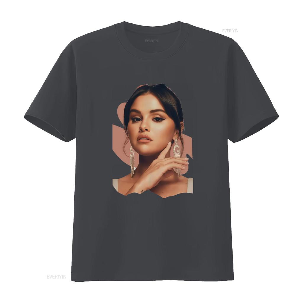 New Selena Gomez Music Inspired T Shirt Black All Sizes Sparkling Design NG2067 Vintage Washed Homme Stretched Streetwear