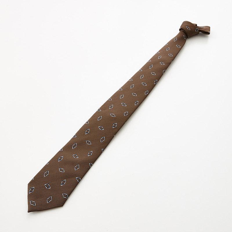 STCO Beige Square All-Over Tie_Sntuz23Bad