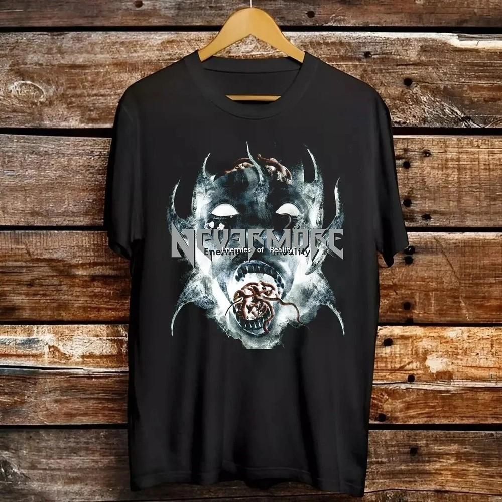 Футболка Nevermore band Enemies Of Reality Черная Хлопковая Полный Размер S-5XL BT912 Унисекс Футболка XXL