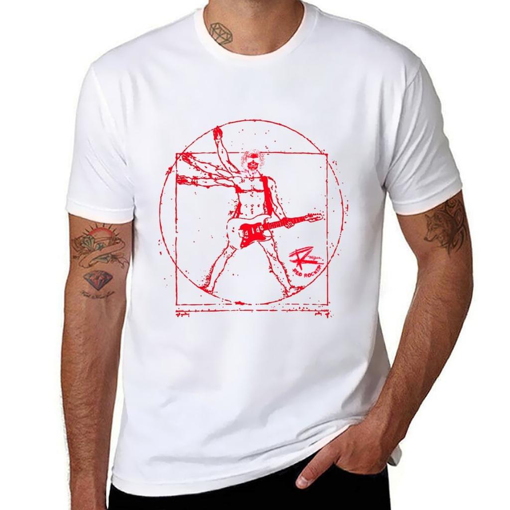 Sammy Hagar Red Rocker Da Vinci Art Style T Tshirt Casual Basic Short Sleeve Tshirt