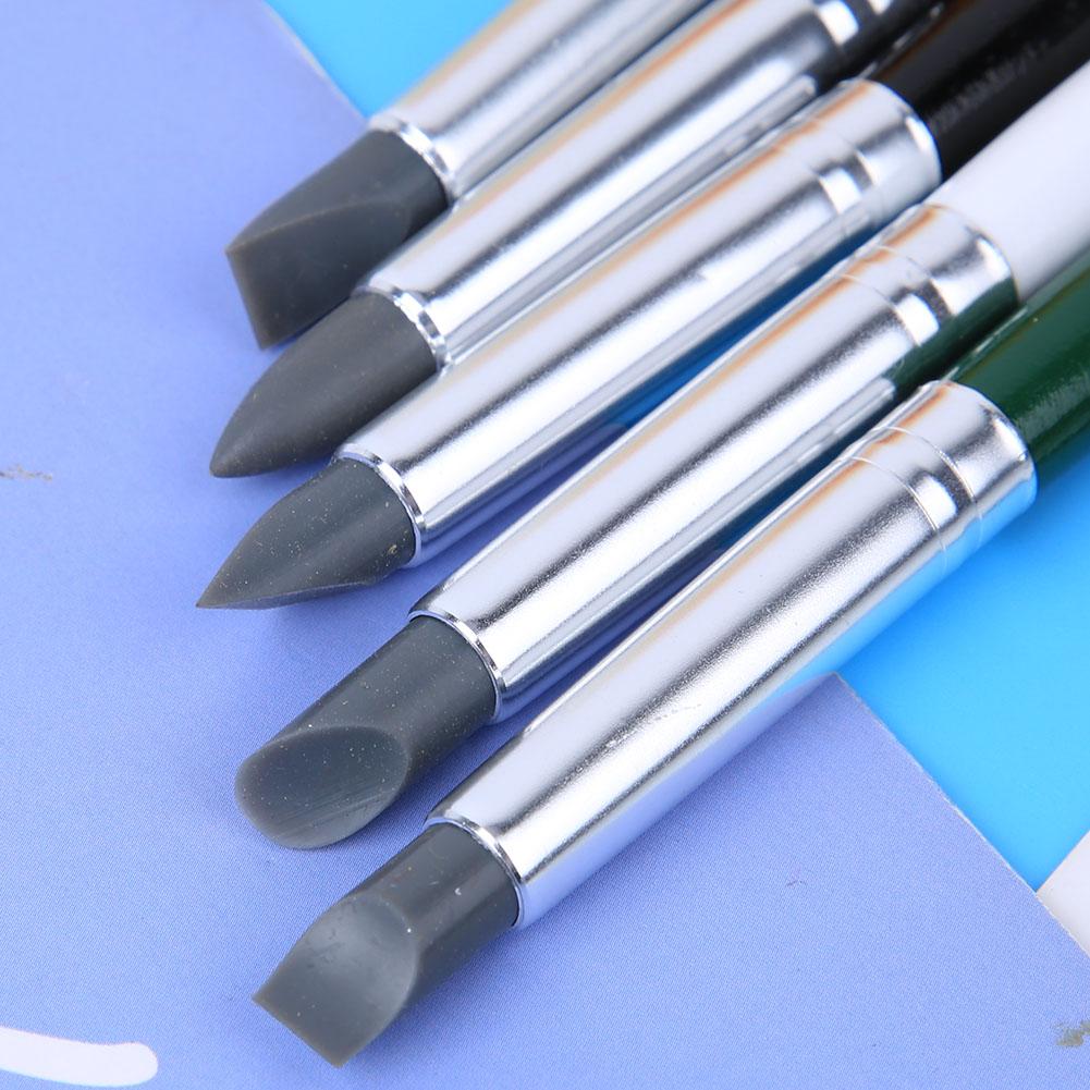 5Pcs Clay Shaper Pen Silicone Soft Sculpture Pottery Carving Painting Tool