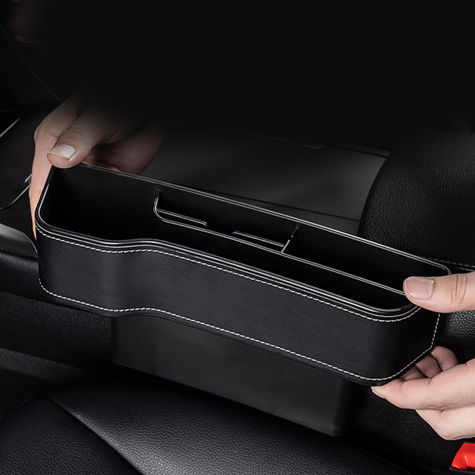 

Ящик для хранения наполнителя зазоров в автомобильных сиденьях, черный органайзер для сидений из искусственной кожи, автоаксессуары для Black Driver Side