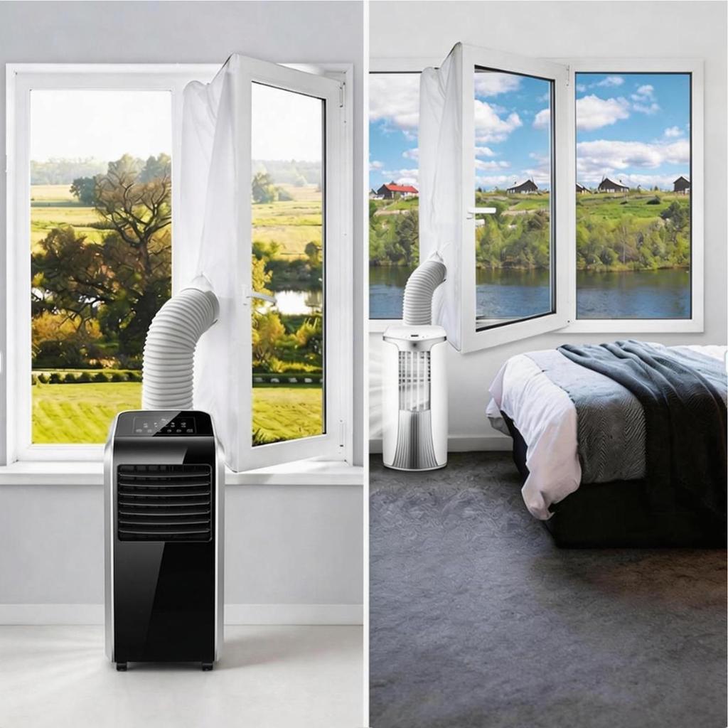 Air Conditioner Window Seal AC Insulation Blocker Set with Zip Air Conditioner Window Vent Kit for Home Bedroom Apartment