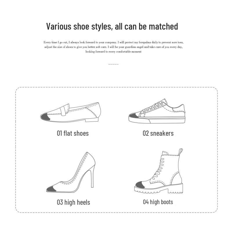 Toe Filler Half Insole: Convert Large To Small - Forefoot Anti-Slip Pad for High Heels