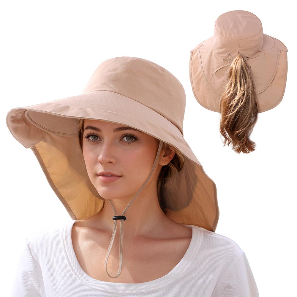 UV Protection Outdoor Bucket Hat Foldable Neck Flap Hat  for Hiking Fishing Travel