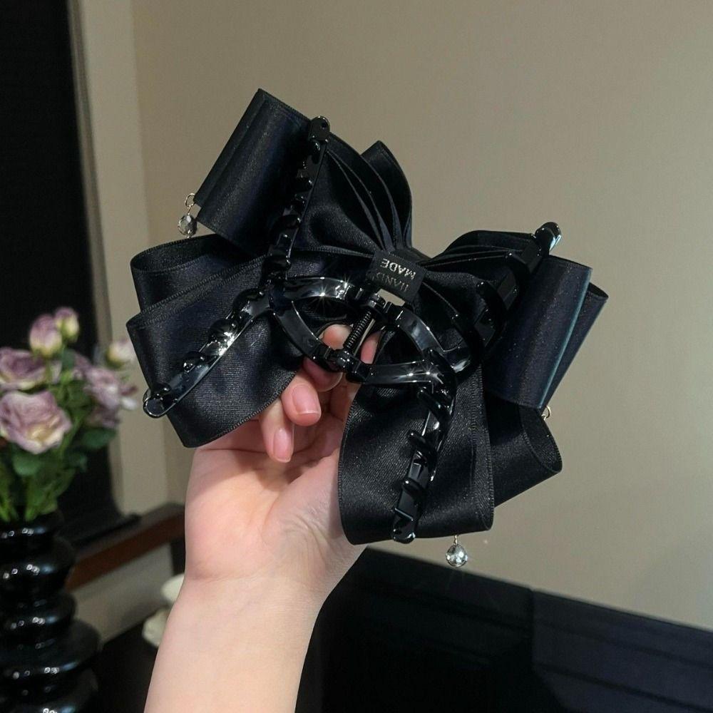 Sparkling Diamond Hair Clip Butterfly Knot Bow Clip Elegant Shark Clip For Girls Women