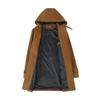 FOMANSH Duffle Coat with Hood Brown 5XL (Men’s Long Winter Coat)
