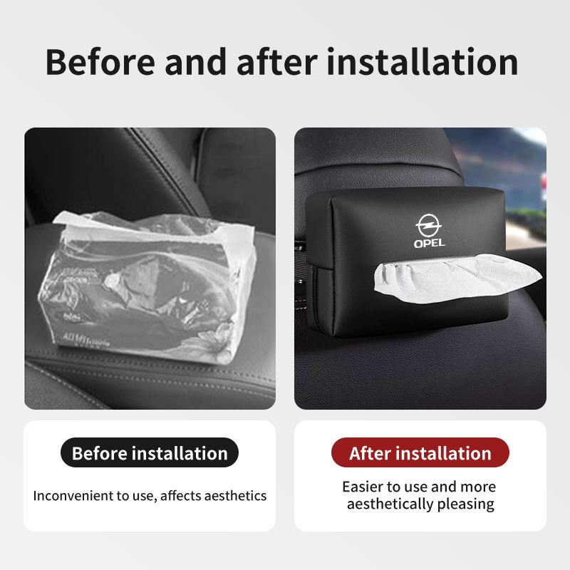 Car Tissue Box Car Seat Back Tissue Hanging Storage Bag For Opel Vectra Zafira Meriva Mokka Grandland Vivaro Antara MH8
