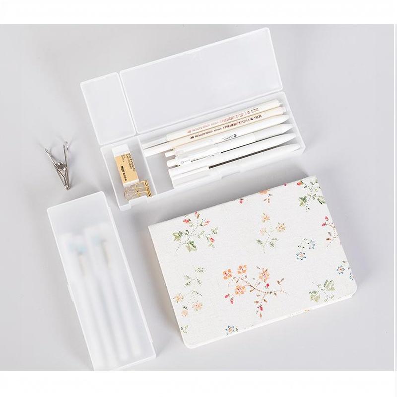 Matte Transparent Pencil Case Frosted Plastic Pen Storage Box For School Office Stationery Organization Supplies