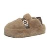 Lamb Wool Warm Wool Shoes Women's 2025 New Winter Thick-soled Belt Buckle, Velvet Warm One-pedal Cotton Shoes