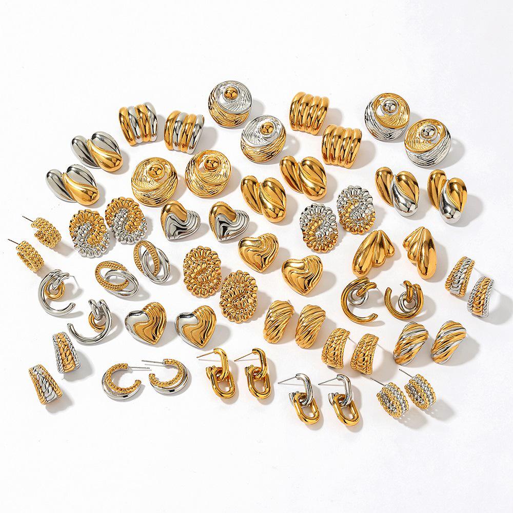 Yingtai 18K Gold Stainless Steel Stud Earrings with Vacuum Electroplating