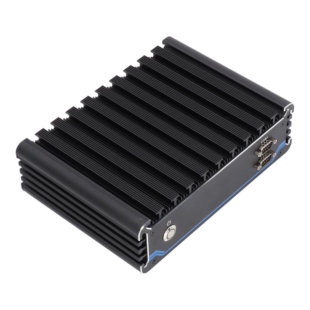 Industrial Computer 4 Way POE Port Mini Computer Good Heat Dissipation Fanless Industrial PC 100‑240V EU Plug