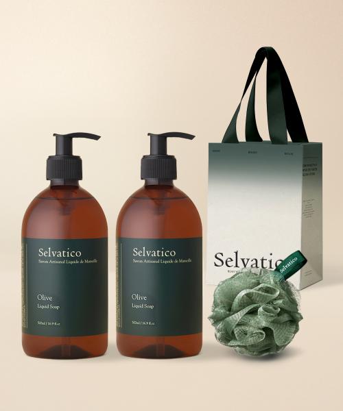 

Selvatico Marseille Liquid Soap 500ml+500ml Gift Shower Puff+shopping Bag Olive Liquid Soap 500ml/Olive Liquid Soap 500ml