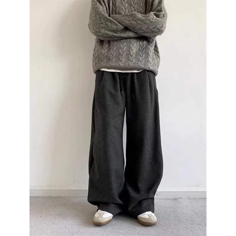 

Unisex Japanese Retro Drawstring Wide-Leg Pants - Spring/Autumn Casual Versatile Style L деревне вугілля/сірий колір