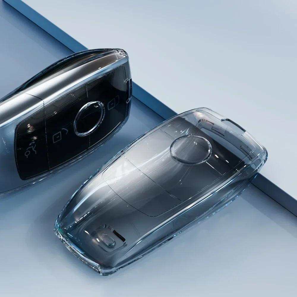 

ТПУ прозорий чохол для ключів автомобіля для Mercedes Benz ECS GLC Class E200 E400 E63 W213 S550 S560 C260 A200 Захист оболонки ключа прозорий колір чорний