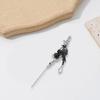 Comfortable Piercing Earrings Rose and Black Crow Stick Clip Earring Alternative Style Accessories Party Wear Jewelry