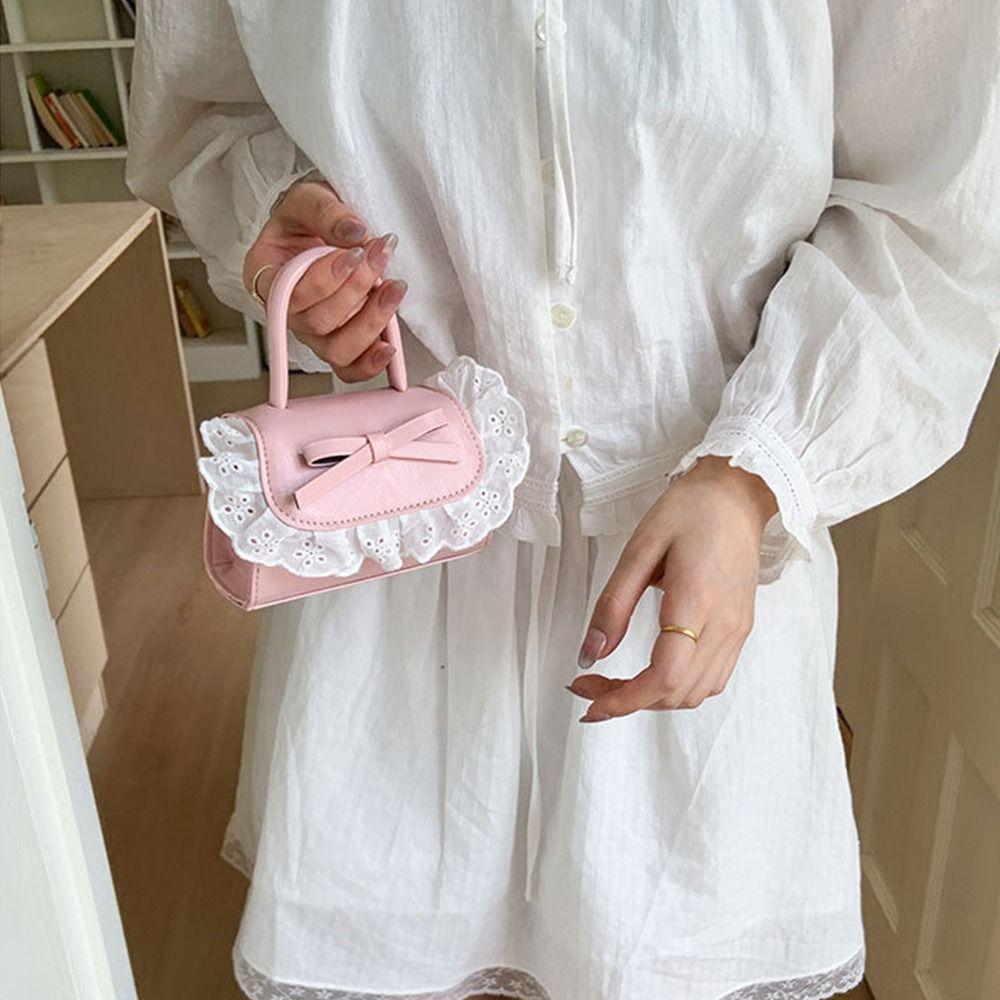 Small Bow Coin Purses PU Leather Shoulder Bag Fashion Crossbody Wallet Clutch