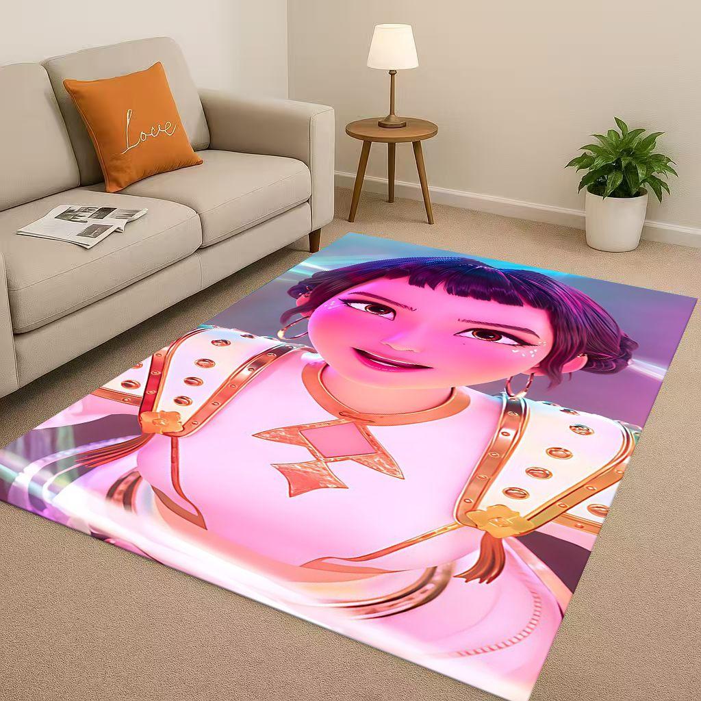 3D Cartoon Kpop Demon Hunters Zoey Rumi Mira Living Room Non-Slip Area Rug Carpet for Bedroom Playroom Sofa,Home Decor Doormat
