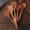 ZISIZ Teakholz 9-teiliges Küchenutensilien-Set mit Haken