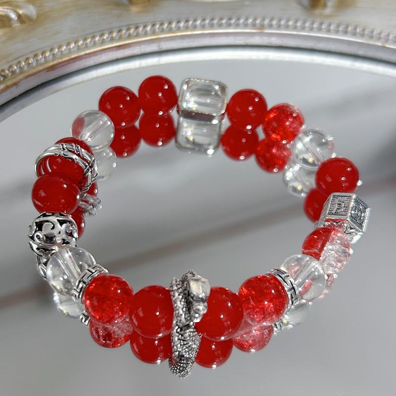 Original Couple Style Antique Handmade Dragon Beaded Bracelet Men's Bracelet Girls New Chinese Wrist Jewelry