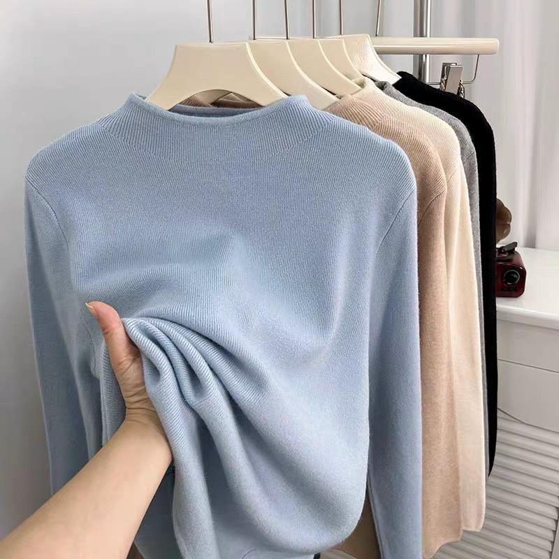 

Женский осенне-зимний трикотажный базовый слой с полувысоким воротником - Нежный пуловер для ношения под одеждой One Size