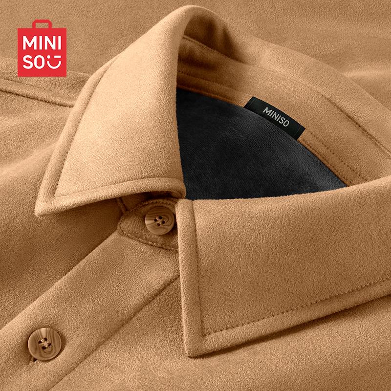 MINISO Men's Winter Fleece Lined Shirt Jacket