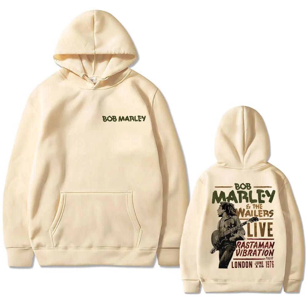 

Reggae Music Bob Marley Bob Marley The Wailers Live Double Sided Printed Hoodie Men Women Gothic Vintage Popular Sweatshirt 2XL