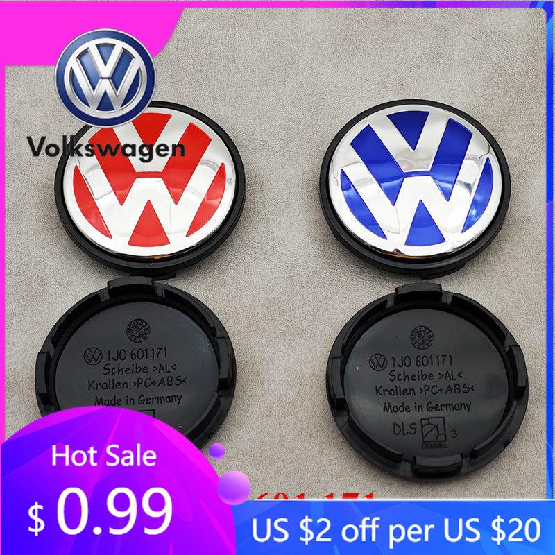 2026 Heiße Embleme Für VW Volkswagen Jetta MK5 Golf 4 Stück 56mm Blau Rot Auto Radnabendeckel Felgendeckel Für VW Volkswagen Golf
