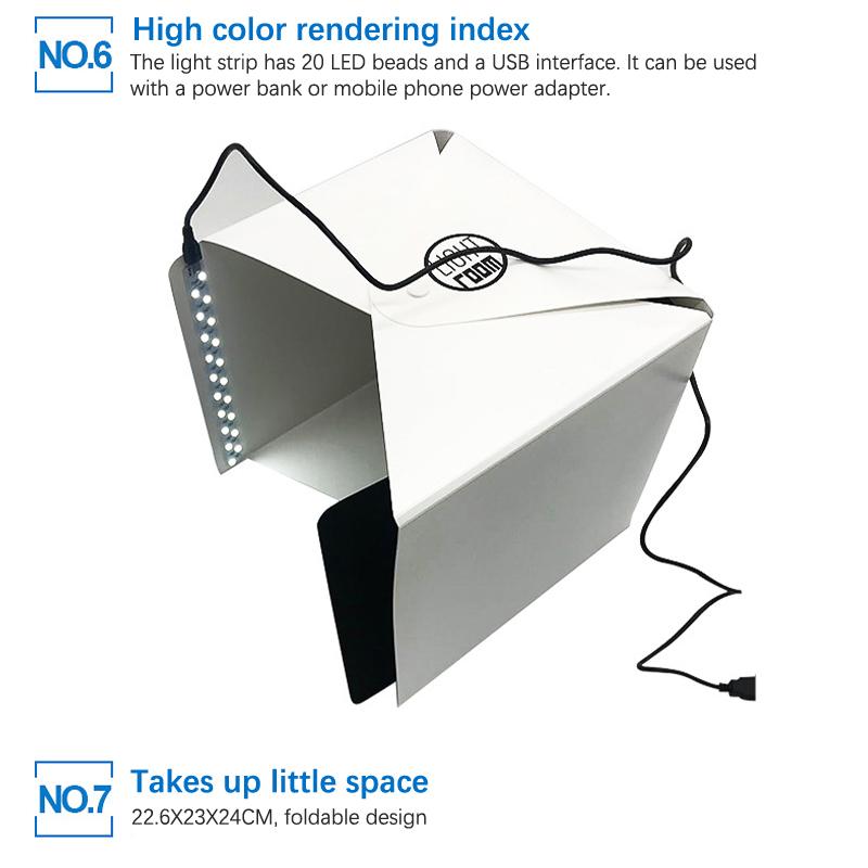 Fotografie Led Licht Raum Foto Studio Licht Zelt Softbox Hintergründe Fotobox Für Dslr Kamera 22Cm Tragbare Klapp Leuchtkasten