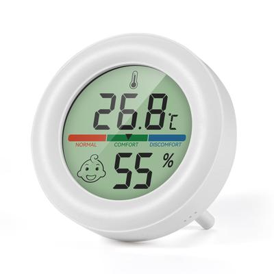 BOMATA Digitales Thermohygrometer, Komfortstufenanzeige mit 3 Farben, Gesichtsthermometer, Hygrometer, Innenbereich, Tischhalterung, magnetisch zum Aufhängen, H201, Weiß (Nein
