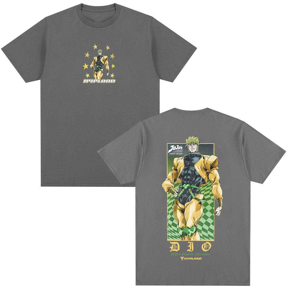 Anime JoJo Bizarre Adventure Dio Brando Manga Tshirts Mens Women Clothing Fashion Casual Short Sleeves T Shirts Streetwear