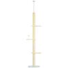 260cm Adjustable Floor-To-Ceiling Cat Tree w/ Anti-Tipping Kit, Toy Ball