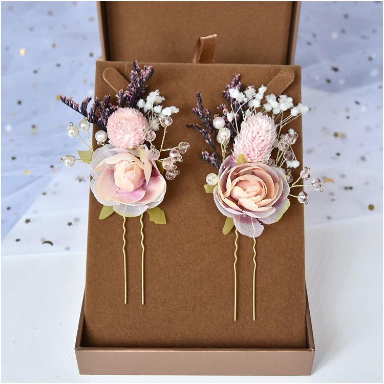 Handmade Lace Dried Flower Bridal Hair Accessories Set